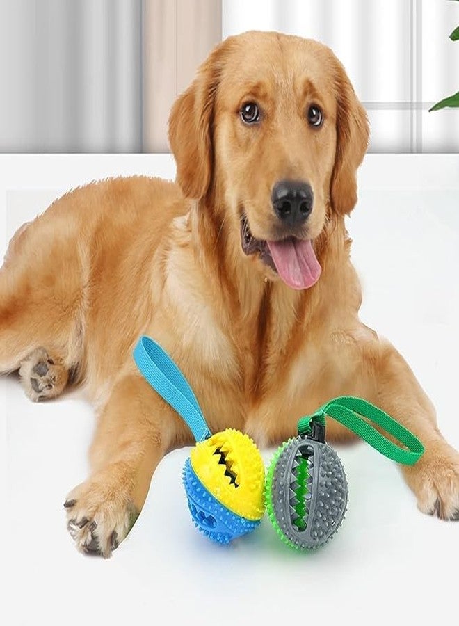 Pups&Pets Portable Natural Rubber Food Dispensing Hard Spike Ball with Rope Handle Ball Toy Ideal for Playing & Chewing All Breed Dogs and Puppy - Multicolor - Image 5